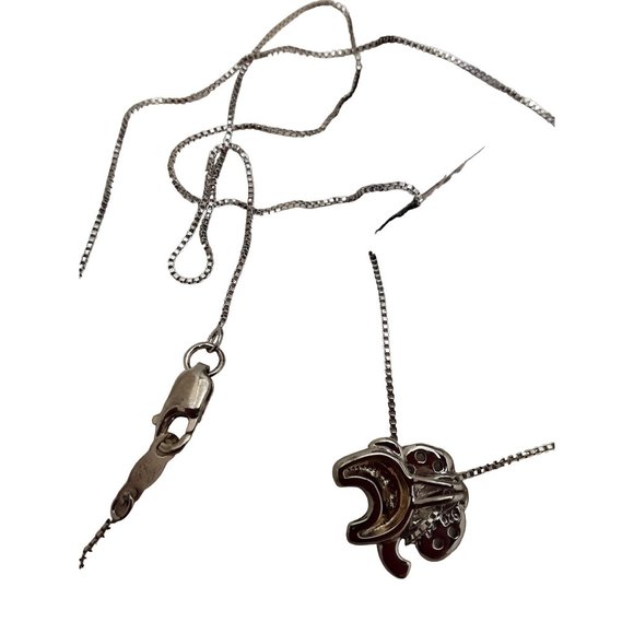 New .925 Sterling Silver Diamond 3/4" Elephant Pendant Necklace 20" Chain NIB - Picture 5 of 9